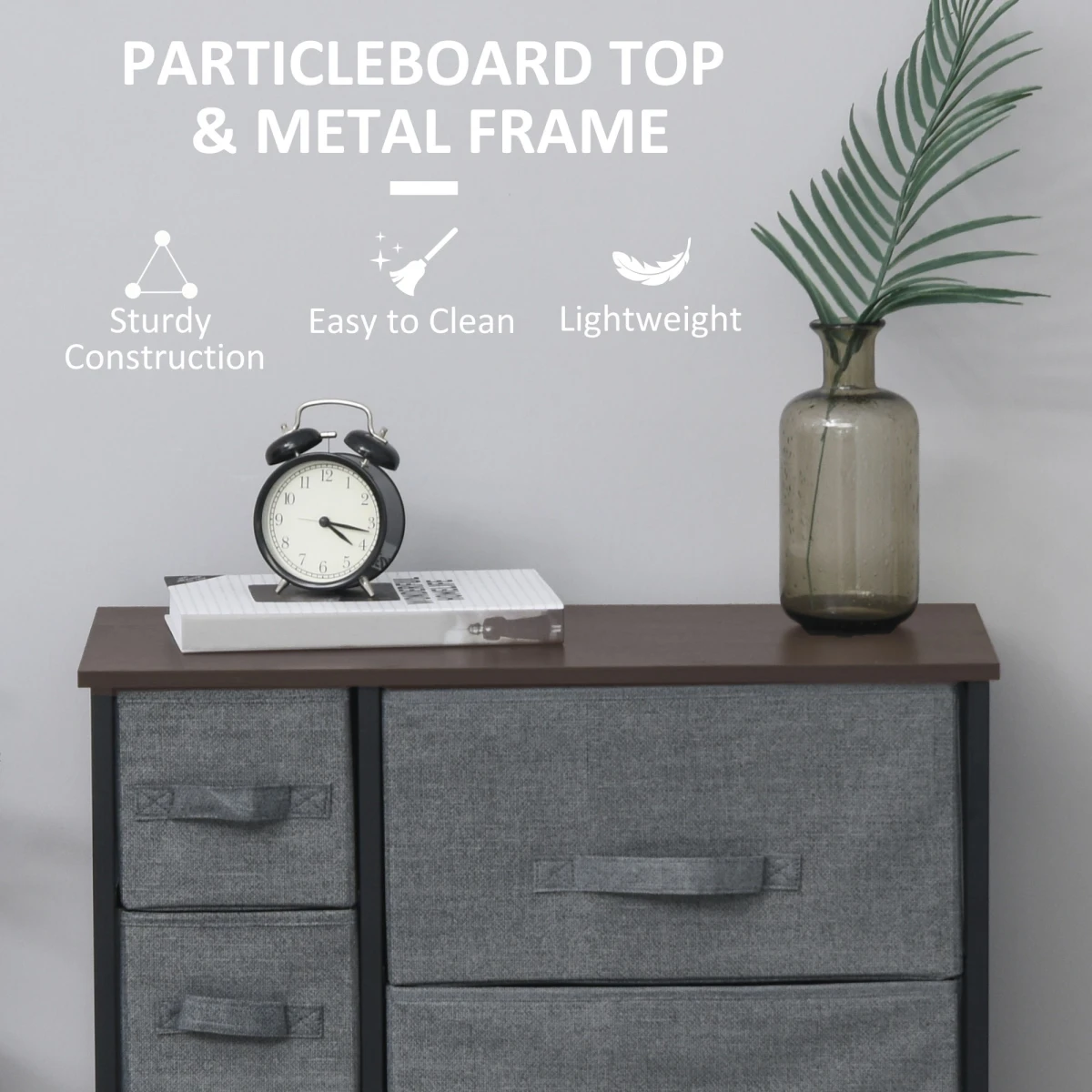 HOMCOM Chest Of Drawers 7-Drawer Fabric Drawers With Sturdy Metal Frame For Bedroom Storage by HOMCOM