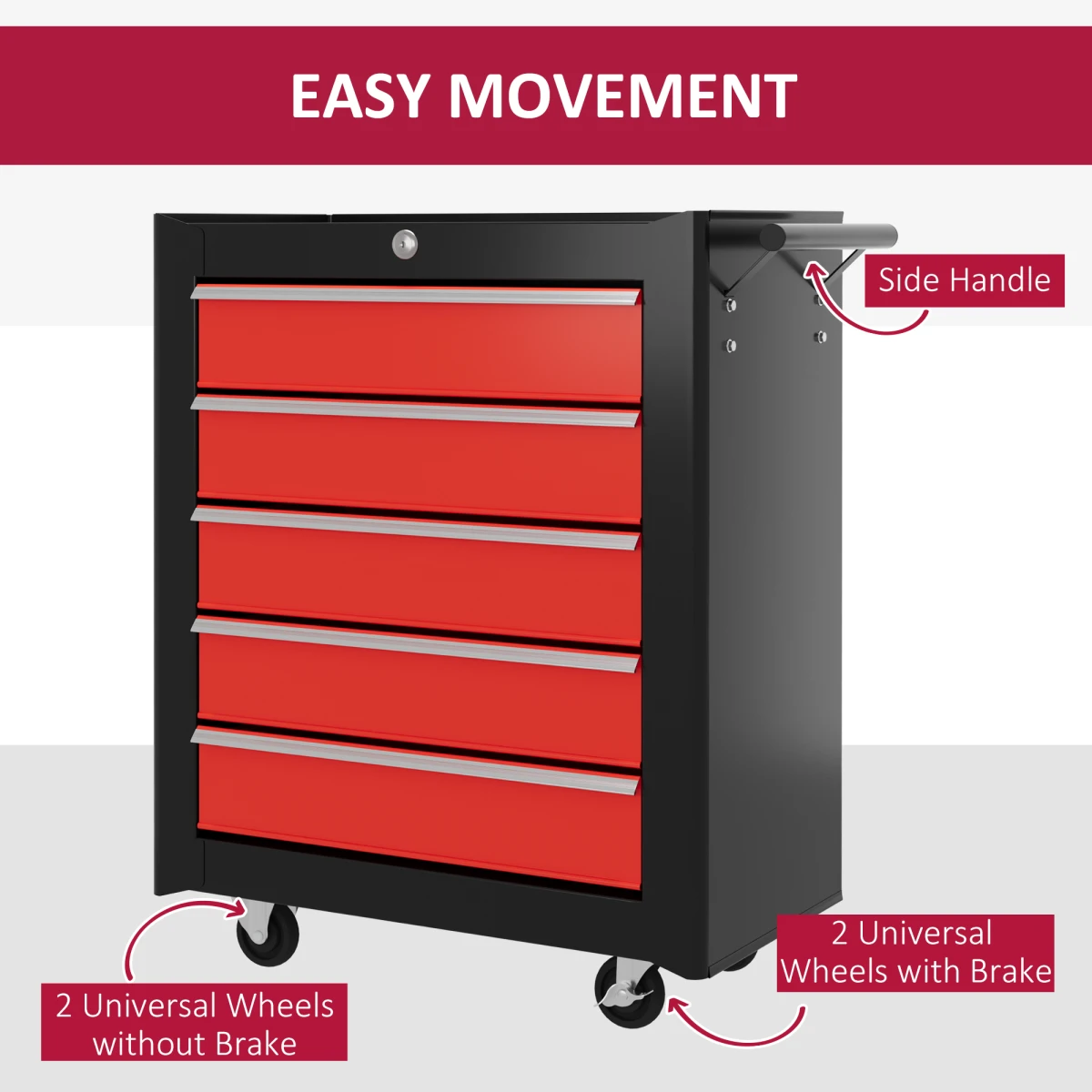 HOMCOM Tool Chest 5 Drawer Lockable Garage by HOMCOM