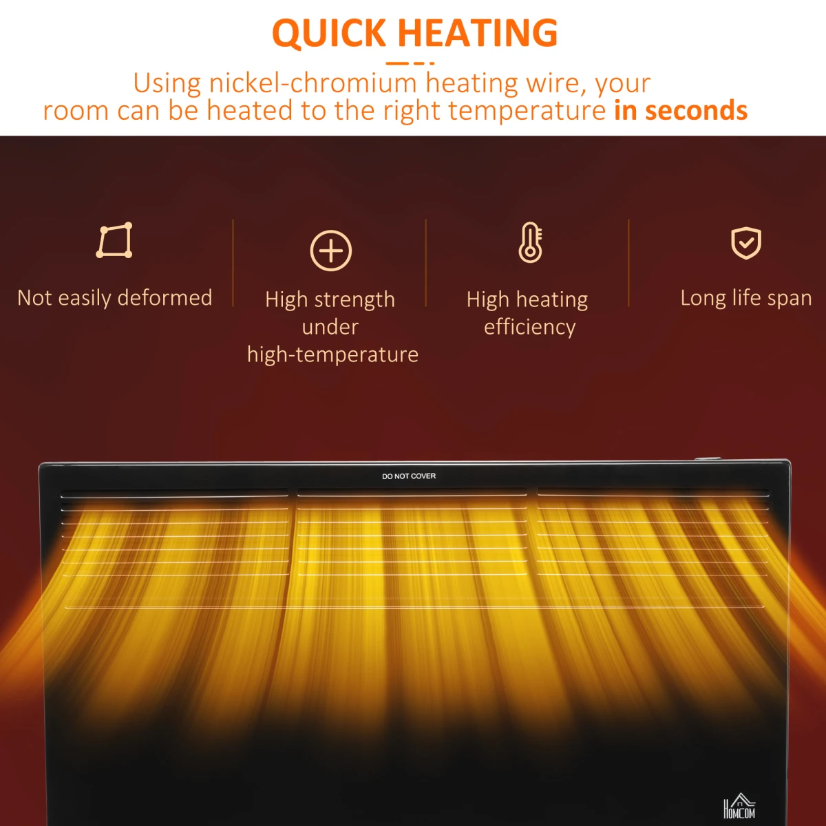 HOMCOM Convector Heater Compact TipOver Safe Home - Radiator