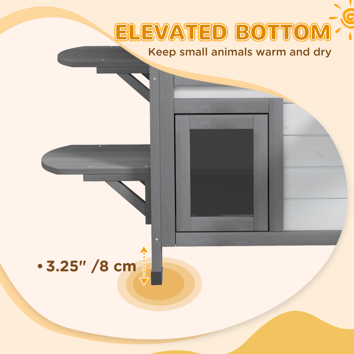 PawHut Kitten Condo with Openable Roof, Catio Enclosure Furniture, White - from PawHut