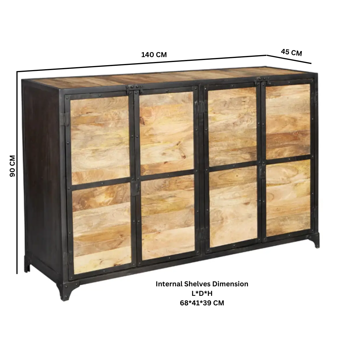 Indian Hub Ascot Large Sideboard - Sideboard