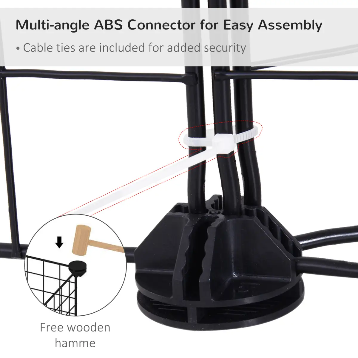 Pawhut DIY Pet Playpen Metal Wire Fence 12-Panel Guinea Pig Small Animals Cage Black - Pet Playpen