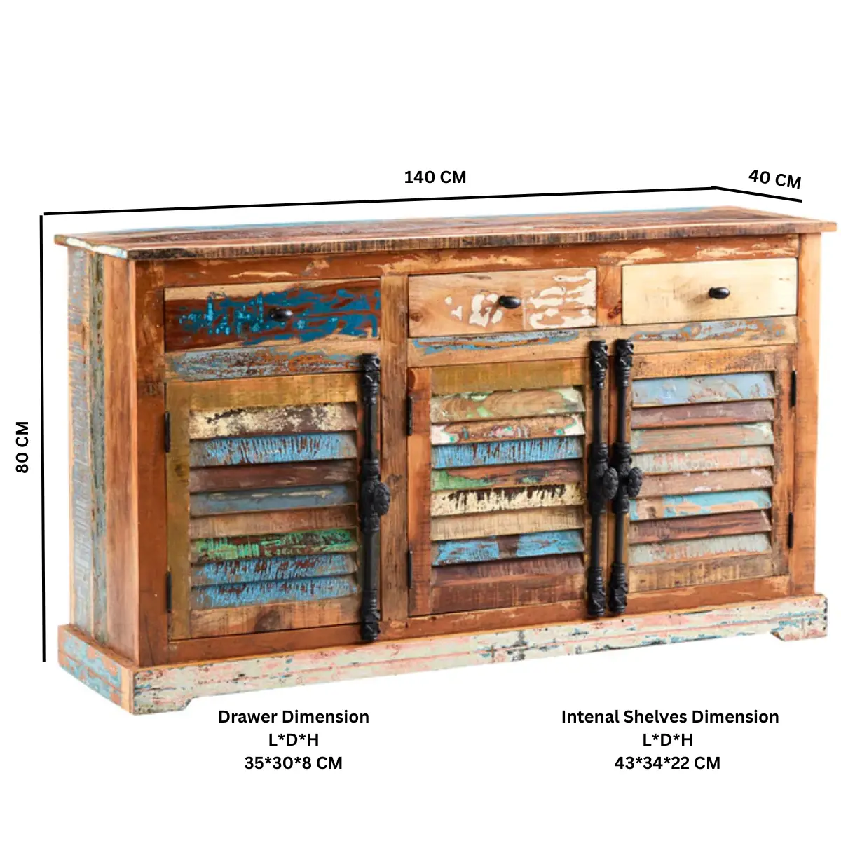 Indian Hub Coastal Large Sideboard - Sideboard