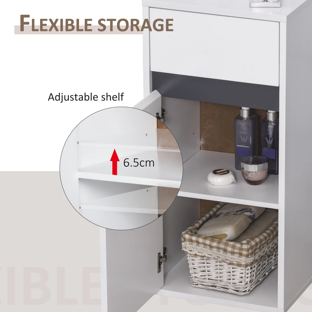 Homcom Modern Storage Cabinet Slim Drawer Bathroom - Chest of Drawers