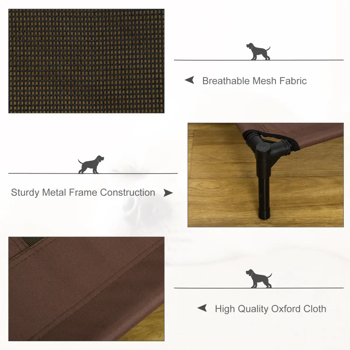 Pawhut Pet Bed Raised Cot Dog Cat Elevated Puppy Hammock Camping Portable Waterproof - Dog Beds
