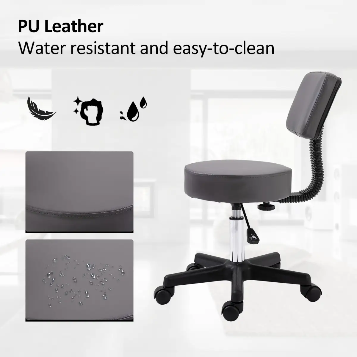 HOMCOM Desk Top Storage Organizer Office Chair With Drawers Shelf Book Holder, Adjustable 43-55 cm, HOMCOM - Office Chair