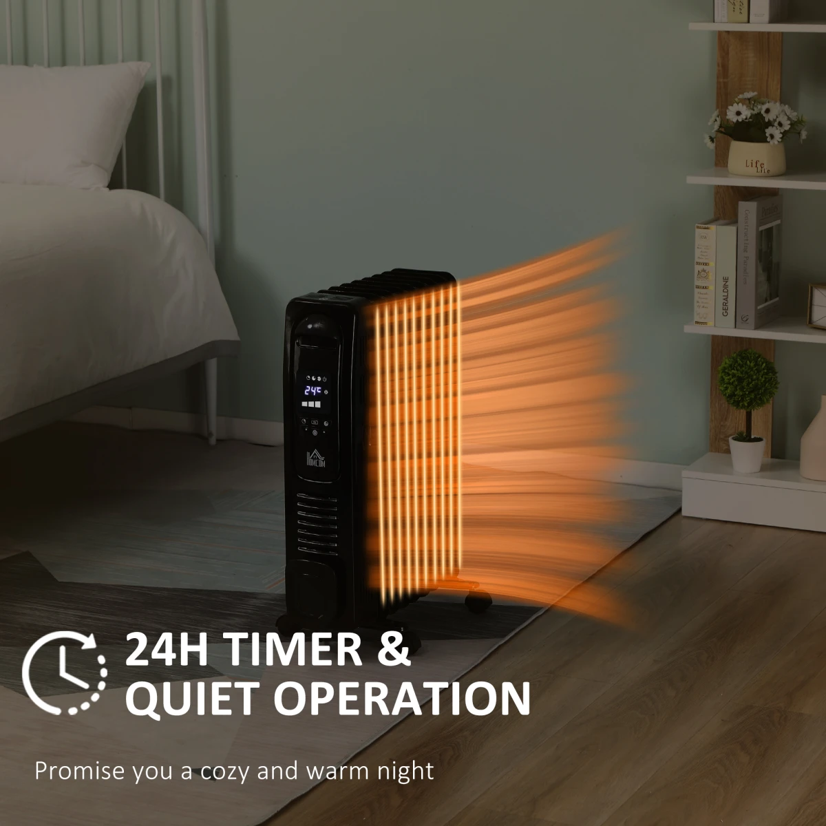 Homcom Oil Filled Radiator 2000W LED Timer Home by HOMCOM