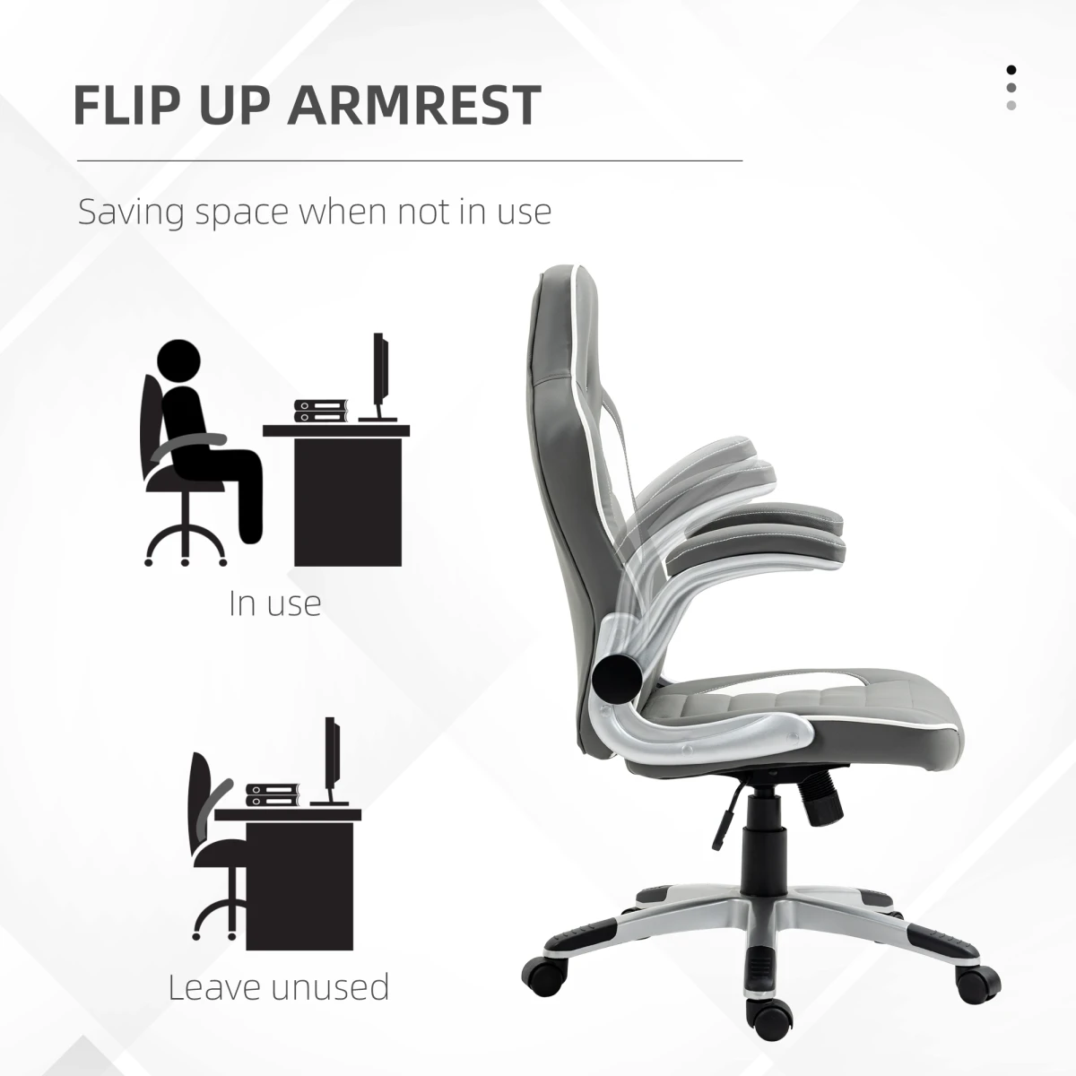Vinsetto Elite Racing Chair 112-122cm Adjustable Flip Armrests Gamers - Office Chair