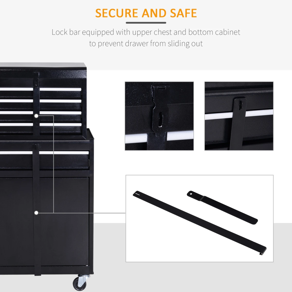 Durhand 4 Drawer Rolling Tool Cabinet With Lock by DURHAND
