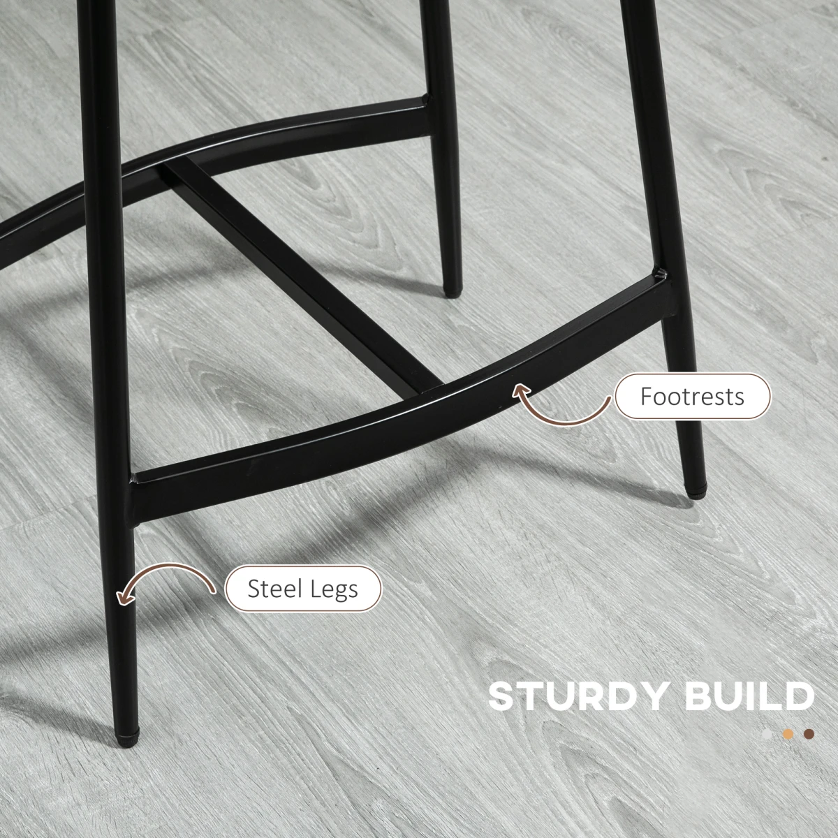 HOMCOM HOMCOM Bar Stools 89-99cm Curved Kitchen - Bar Stool