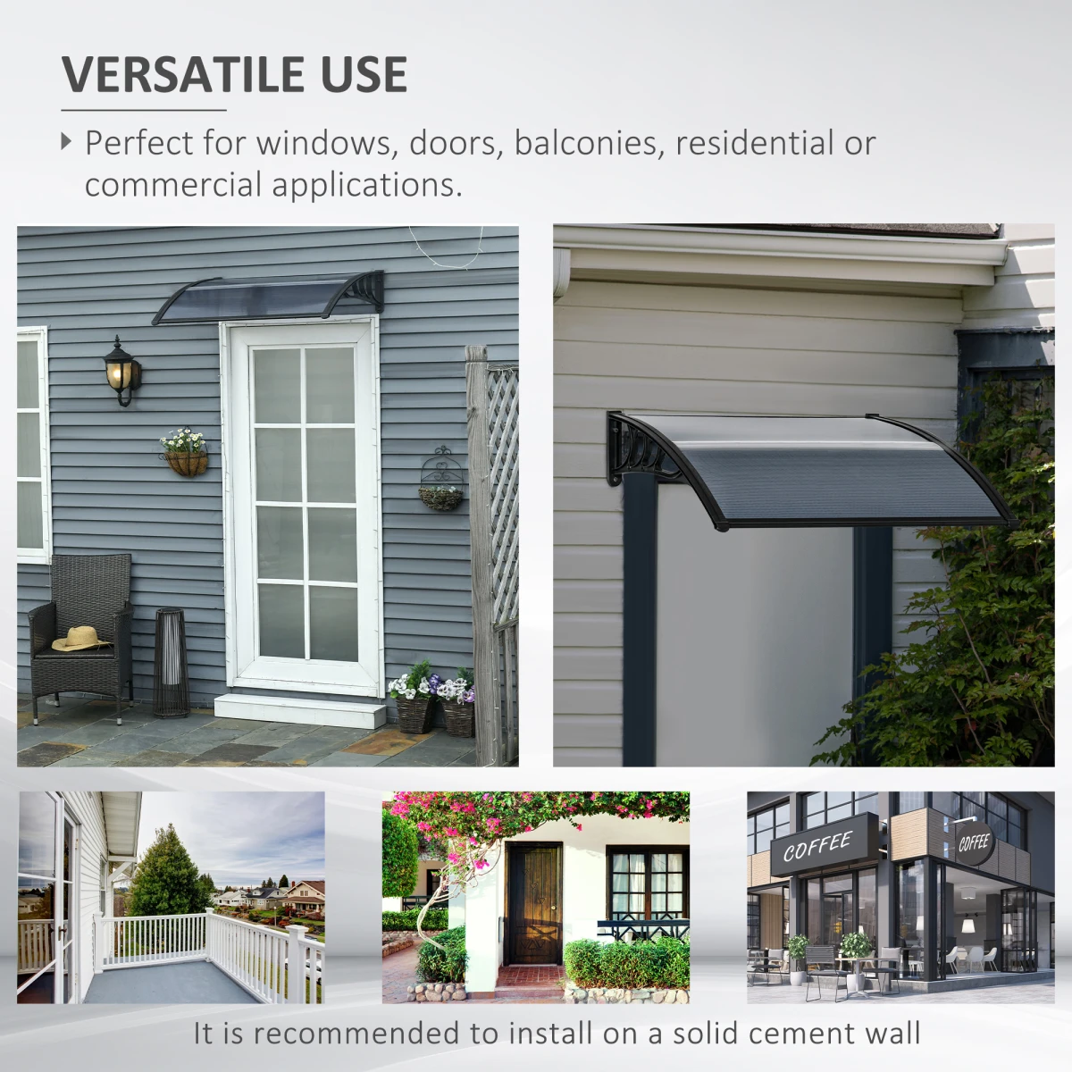 Outsunny Door Canopy 100x75 UV Shield Back Door by Unbranded