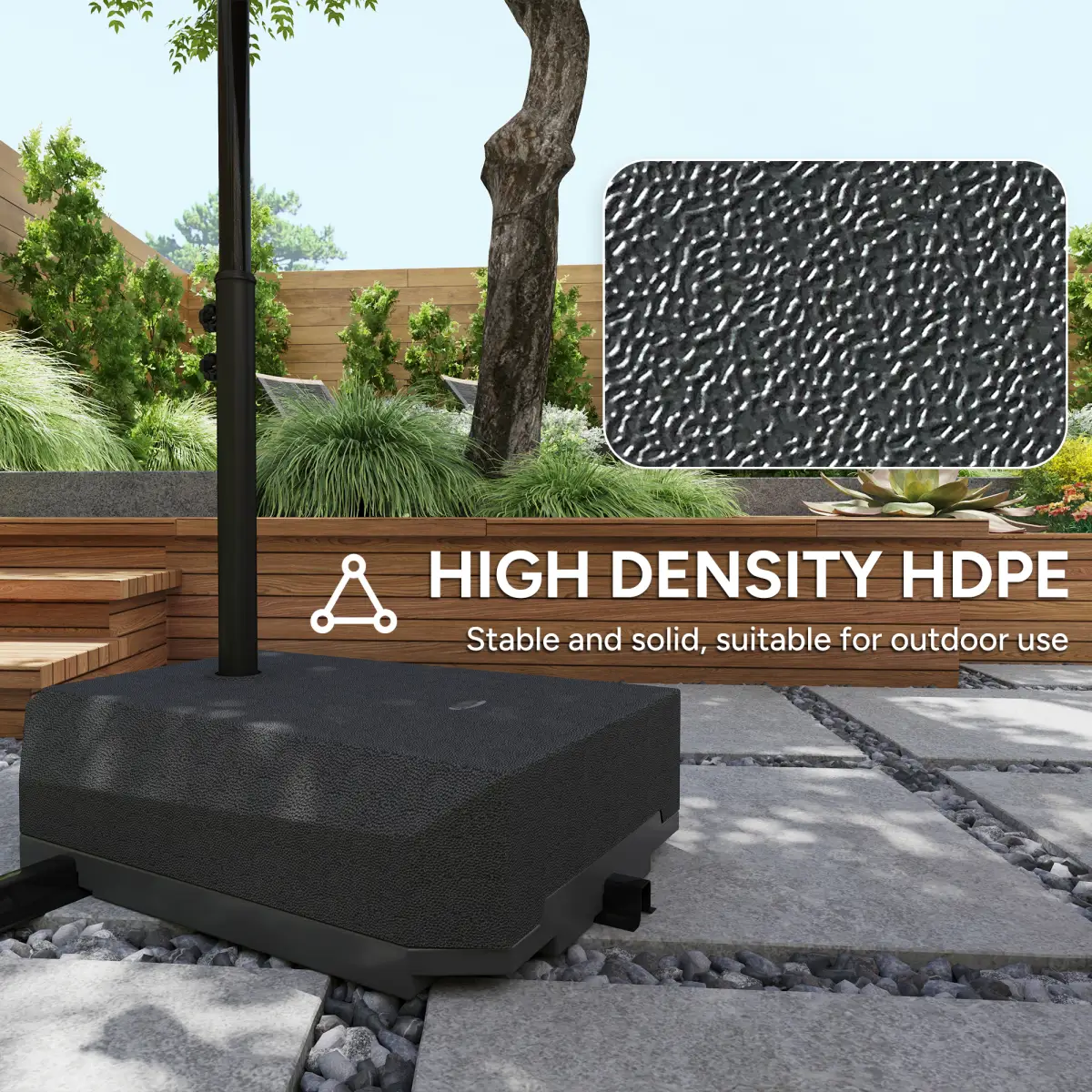 Outsunny Outsunny Cantilever Parasol Base for Banana Parasol w/ Wheels Water Sand Filled - Parasol