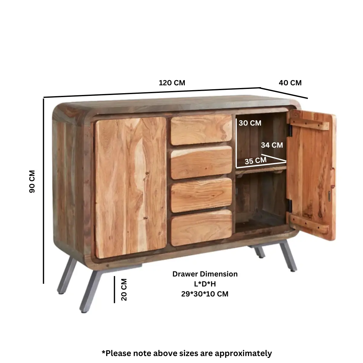 Indian Hub Aspen Large Sideboard - Sideboard