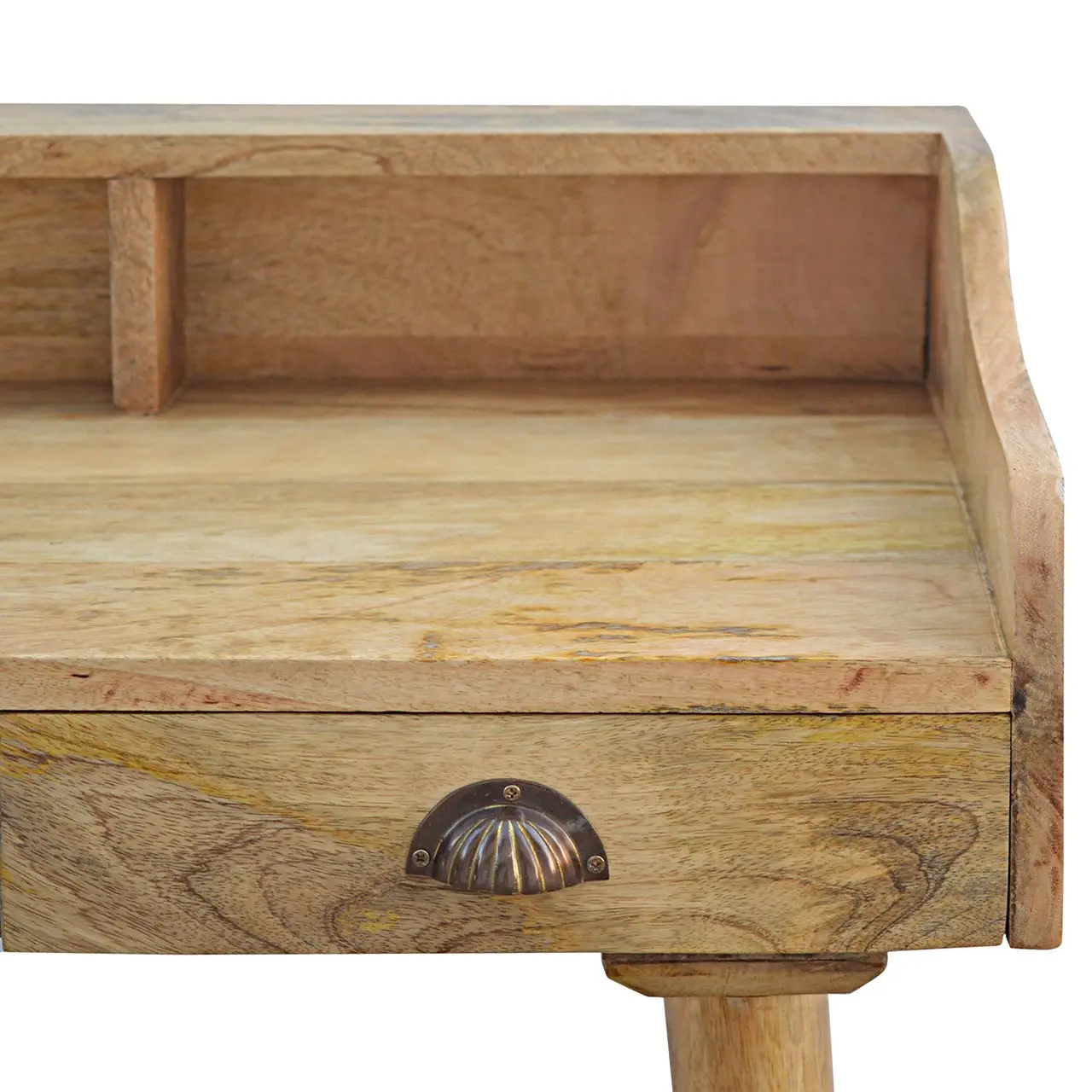 Artisan Furniture Artisan Furniture Solid Wood Gallery Back Shell Writing Desk, 3 Drawers, Beige - Desk