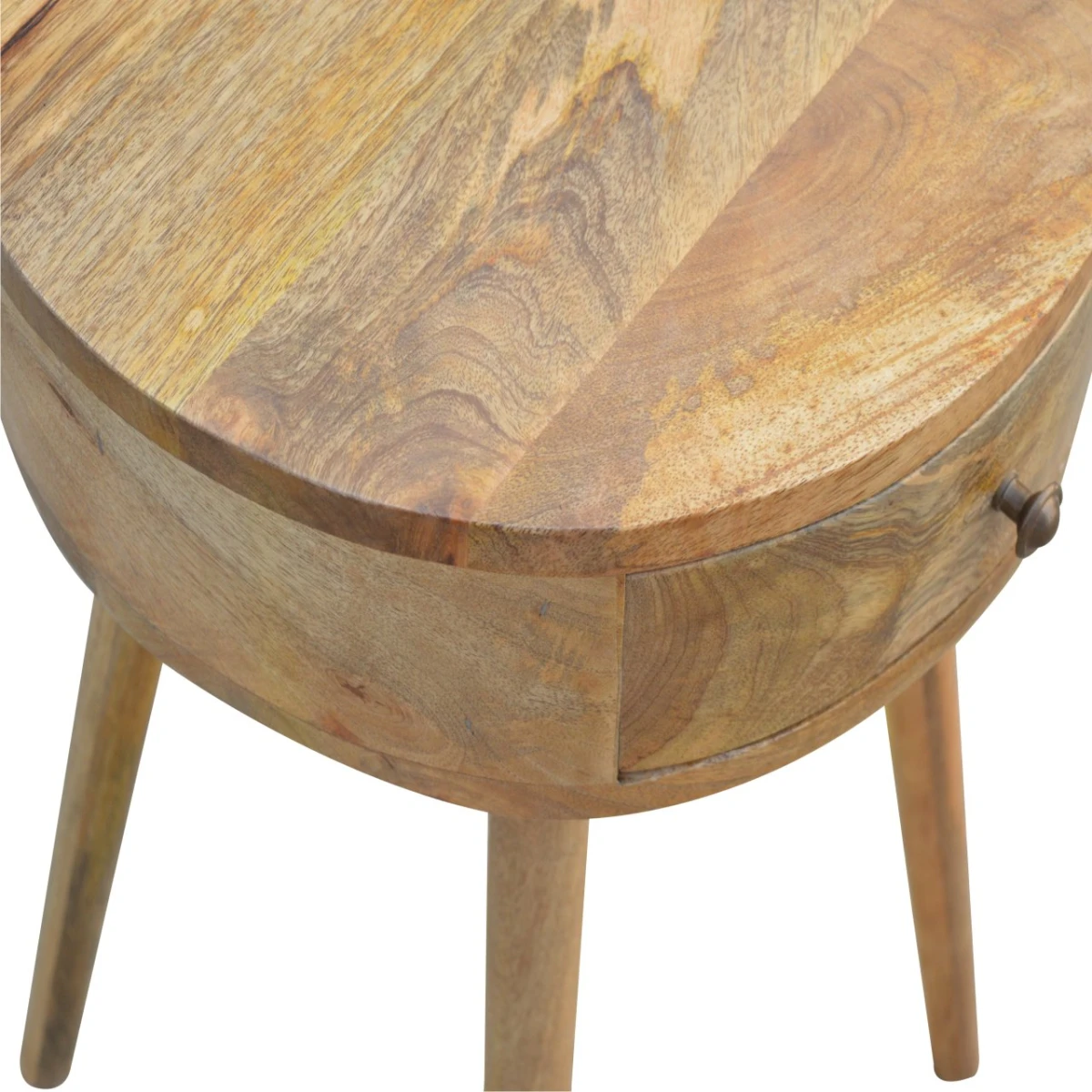 Artisan Furniture Artisan Bedside Round Solid Mango Wood Home Decor - Bedside Table