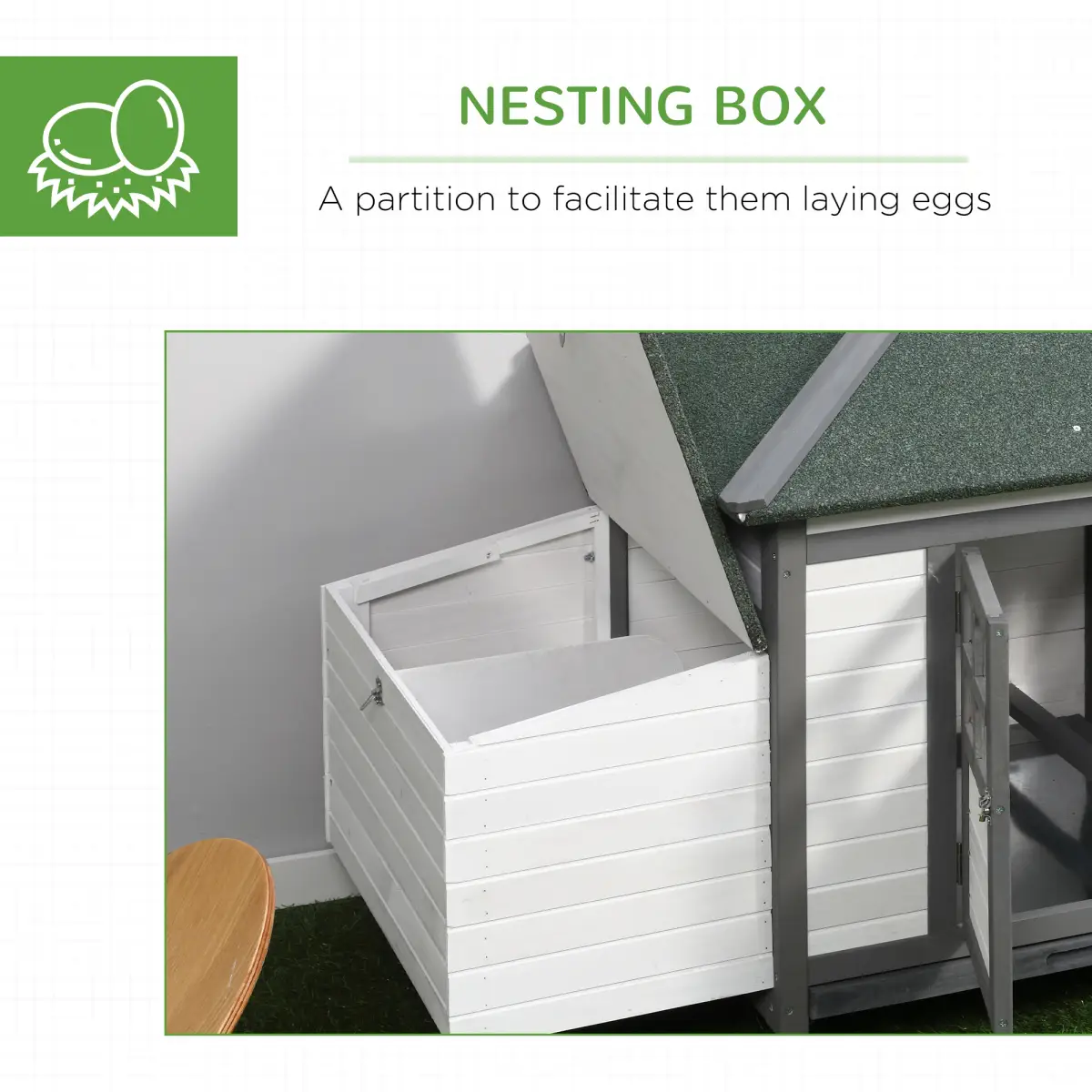Pawhut Chicken Coop Small Animal Pet Cage w/ Nesting Box Outdoor Run Backyard Wooden - Chicken Coop