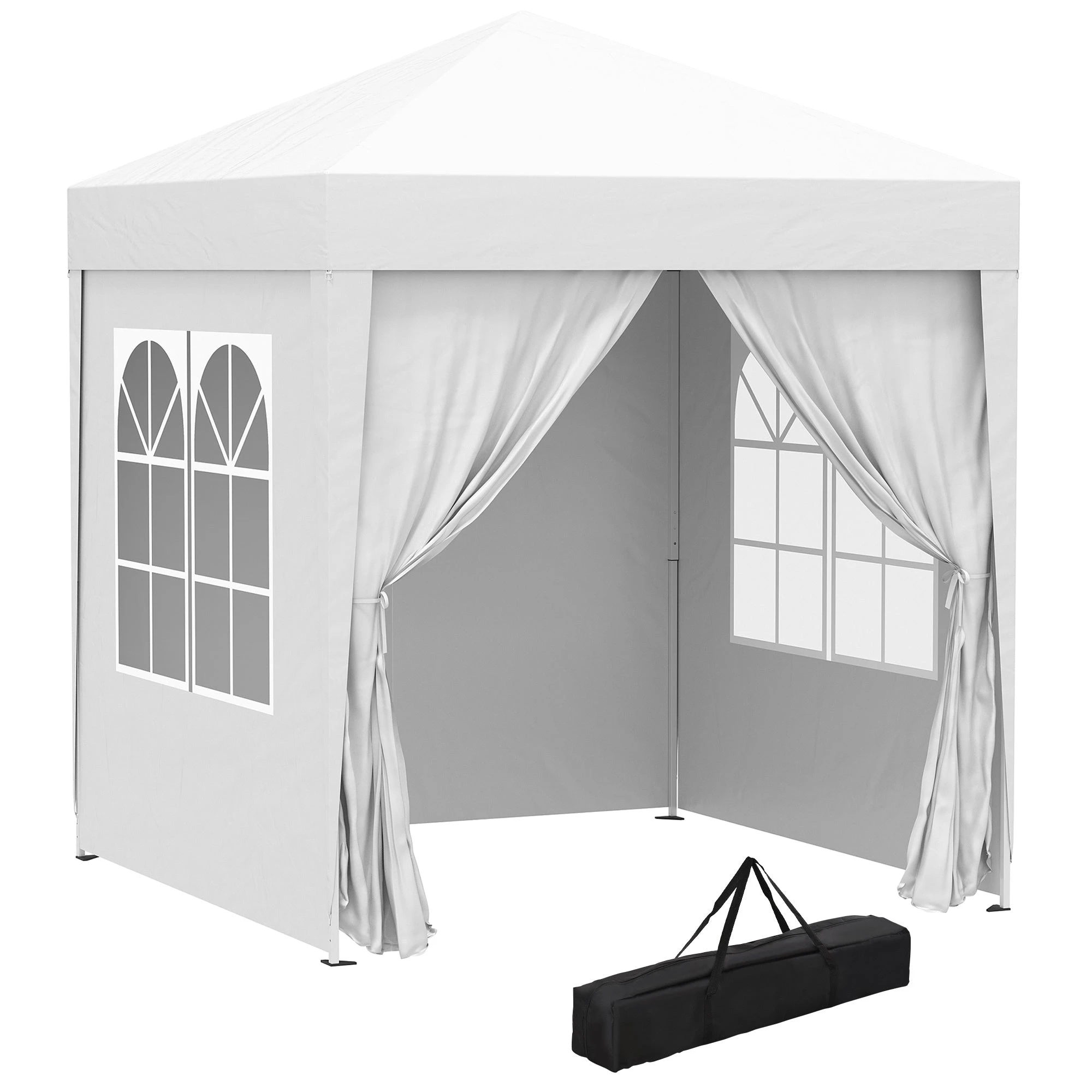 Outsunny 2x2m Garden Pop Up Gazebo Marquee Party Tent Wedding Awning Canopy - Gazebos