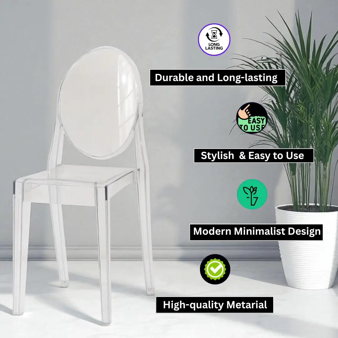 MSL GHOST CLEAR PLASTIC CHAIR DINING CHAIR - Dining Chairs