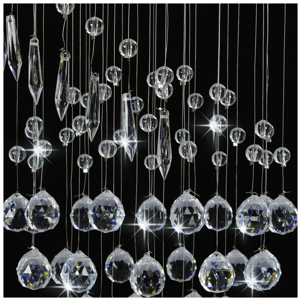vidaXL Ceiling Lamp Crystal Beads Silver Spiral G9 Elegant Home Decor Statement Lighting by vidaXL