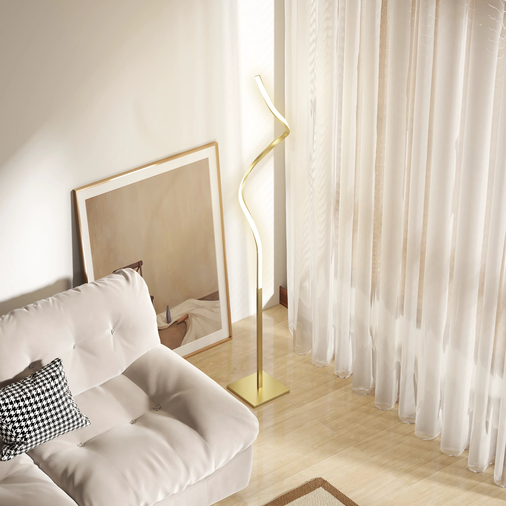 HOMCOM LED Floor Lamp 3 Adjustable Brightness for Living Room - Lamp