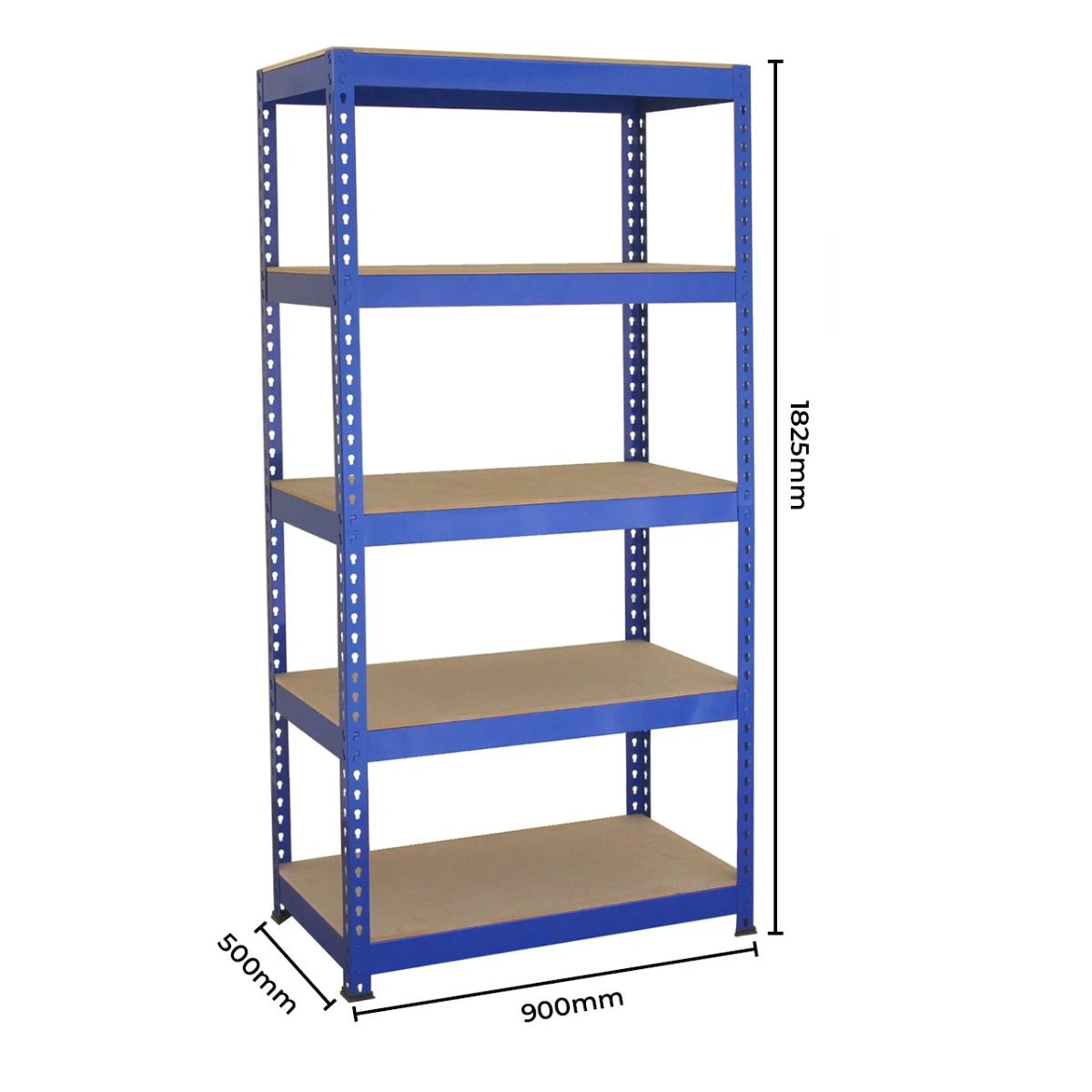 Q-Rax 3 x 90cm & 2 x 120cm Blue Metal Racking Units by Monster Shop