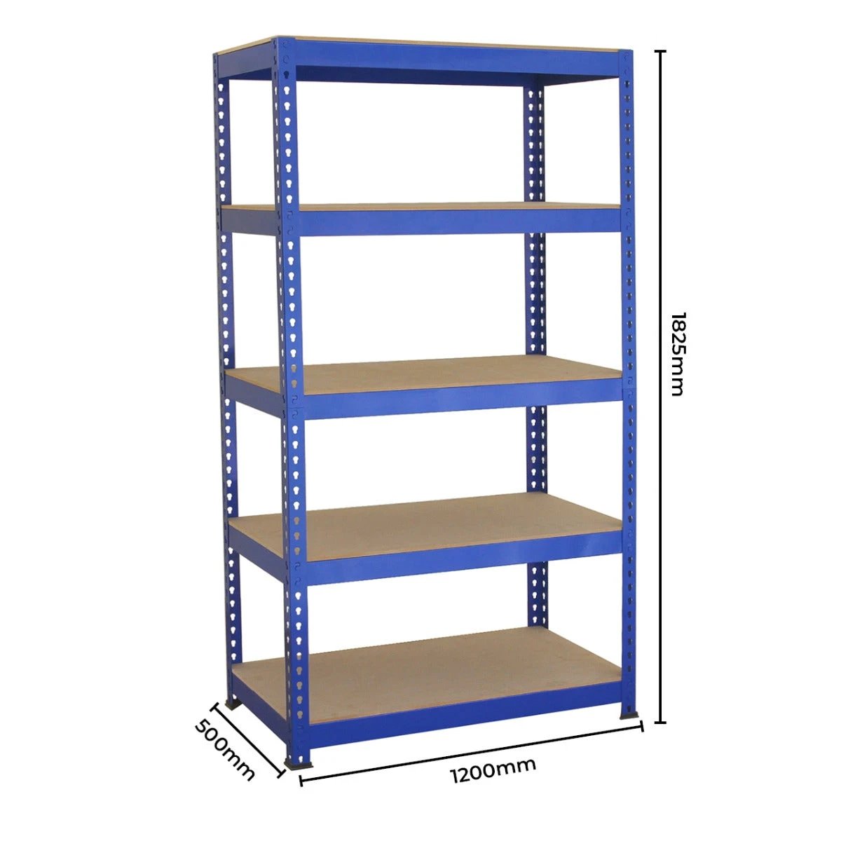 Q-Rax 3 x 90cm & 2 x 120cm Blue Metal Racking Units by Monster Shop