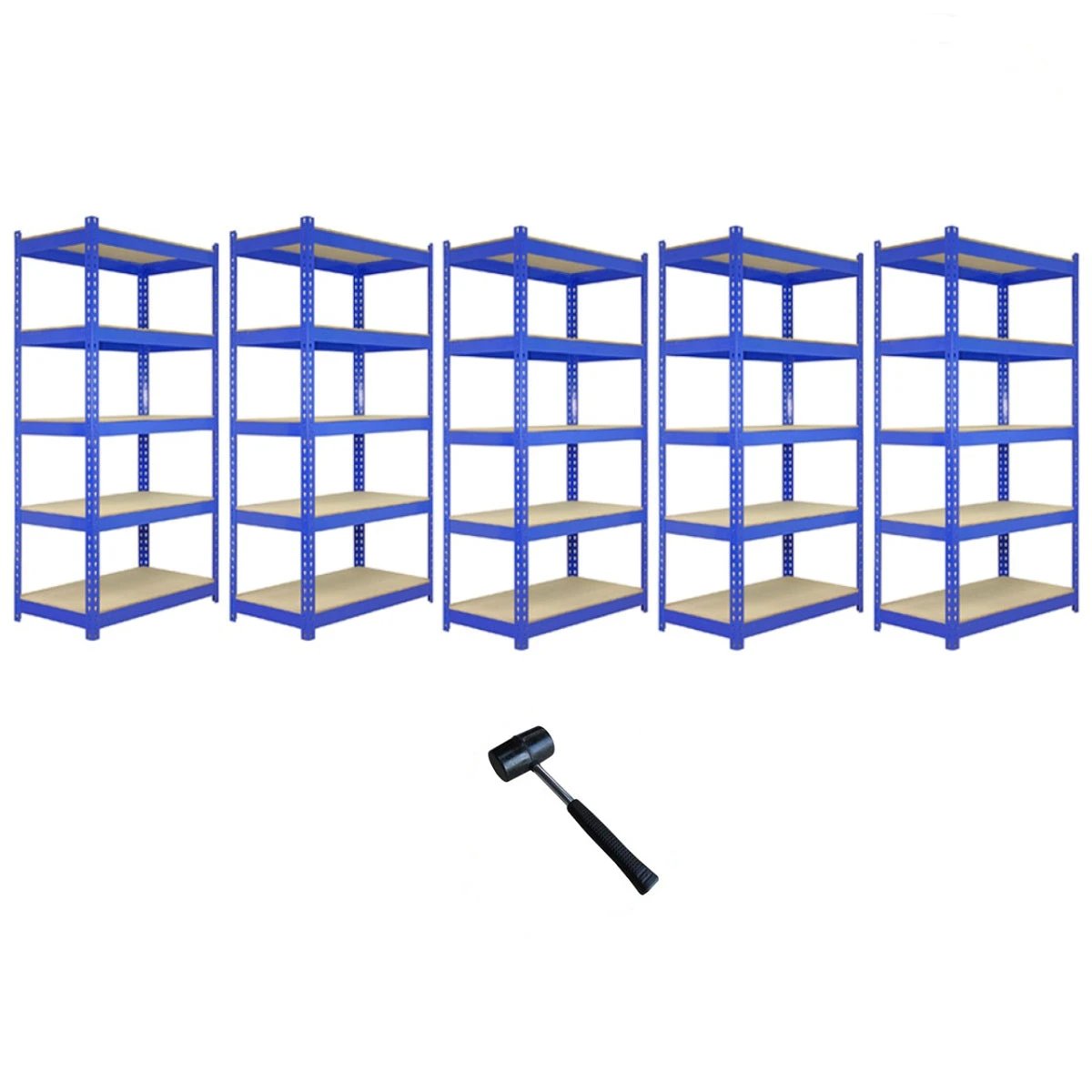 Monster Shop 5 x Q-Rax Blue Metal Racking Units 90 x 50 x 180cm -