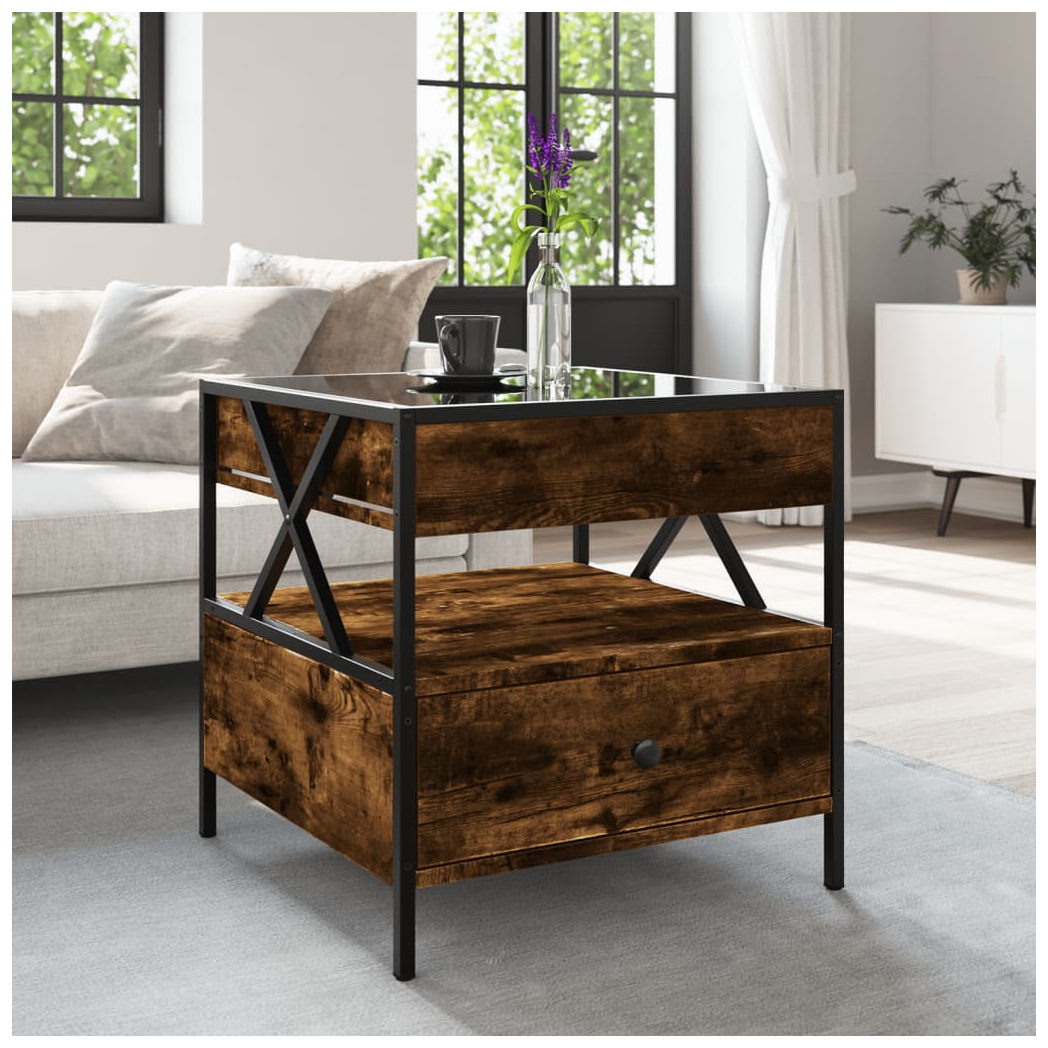 vidaXL VidaXL Coffee Table 50x50x51 cm With Infinity LED Mirror For Modern Living Rooms - Coffee Table