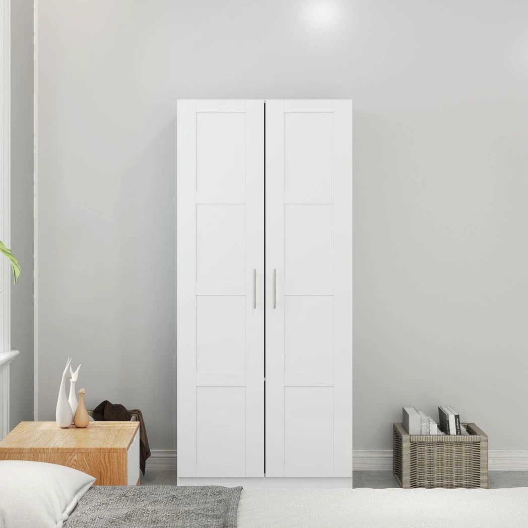 HOMCOM HOMCOM Wardrobe for Bedroom, Double Wardrobe with Hanging Rail - Wardrobe