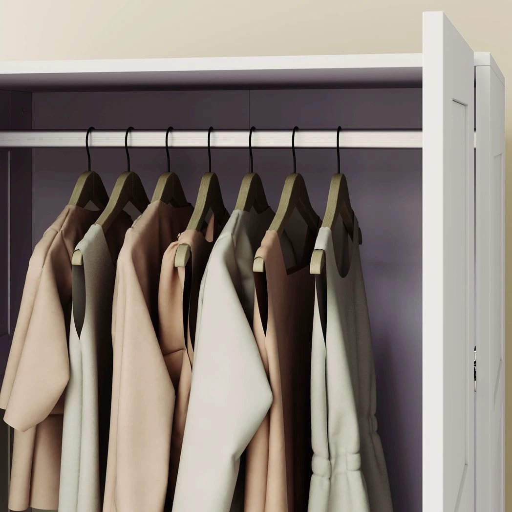 HOMCOM HOMCOM Wardrobe for Bedroom, Double Wardrobe with Hanging Rail - Wardrobe