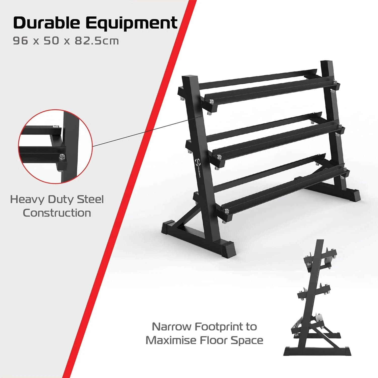 Dumbbell Rack Wide 3 Tier by Monster Shop