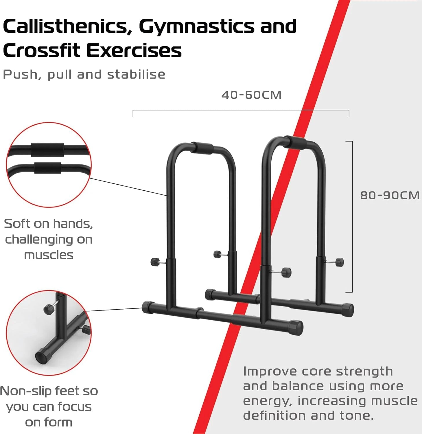 Parallettes Push Up Handles Large by Monster Shop
