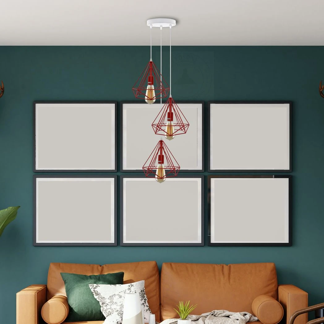 Vintage 3-Head Geometric Pendant Loft Light by LEDSONE