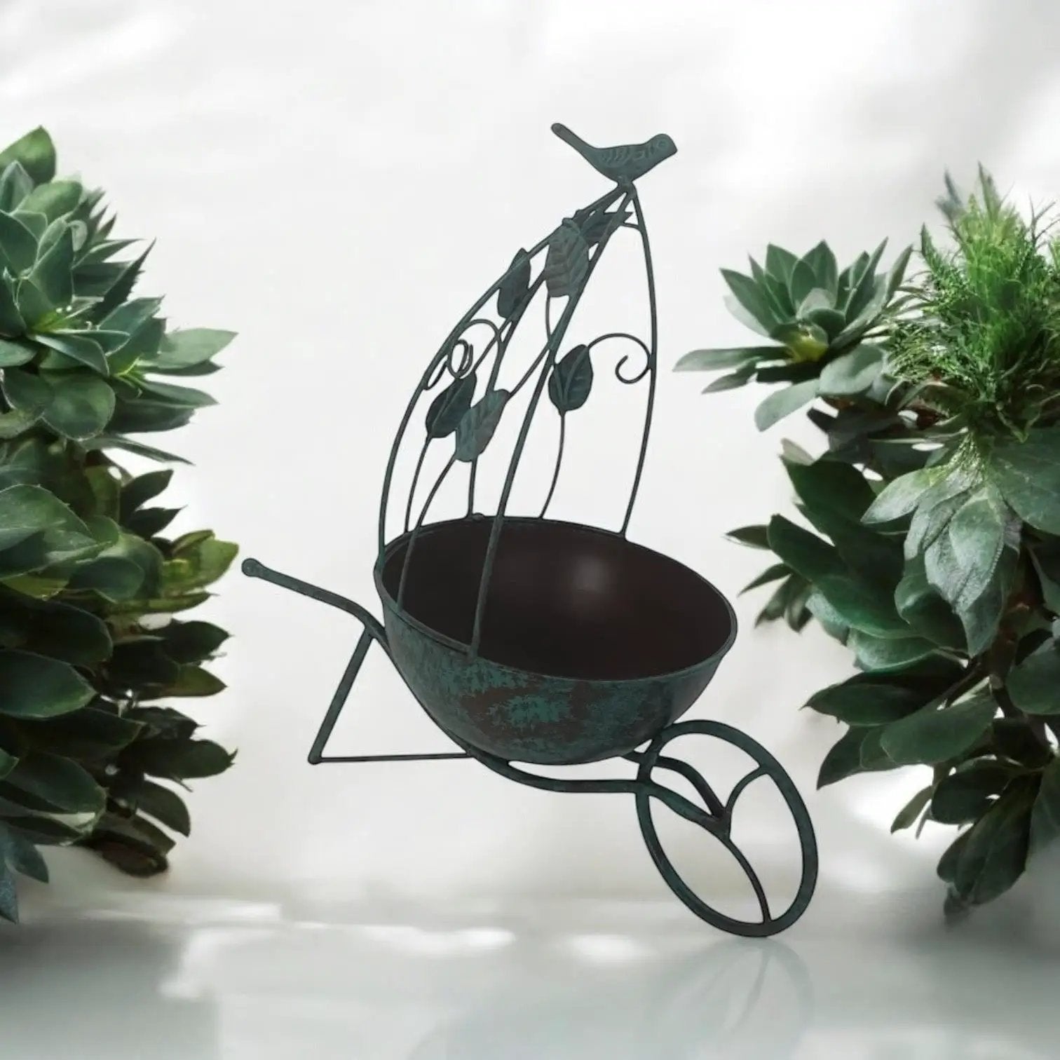 MSL 36CM GREEN METAL GARDEN PLANTER - Planters