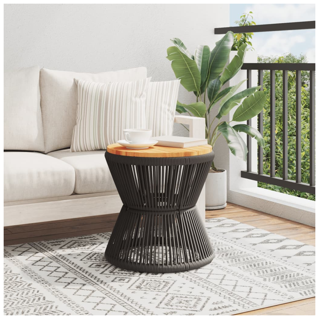 VidaXL Coffee Table Wire Base Black Ø45x44 cm Solid Acacia Wood Living Room Decor by vidaXL