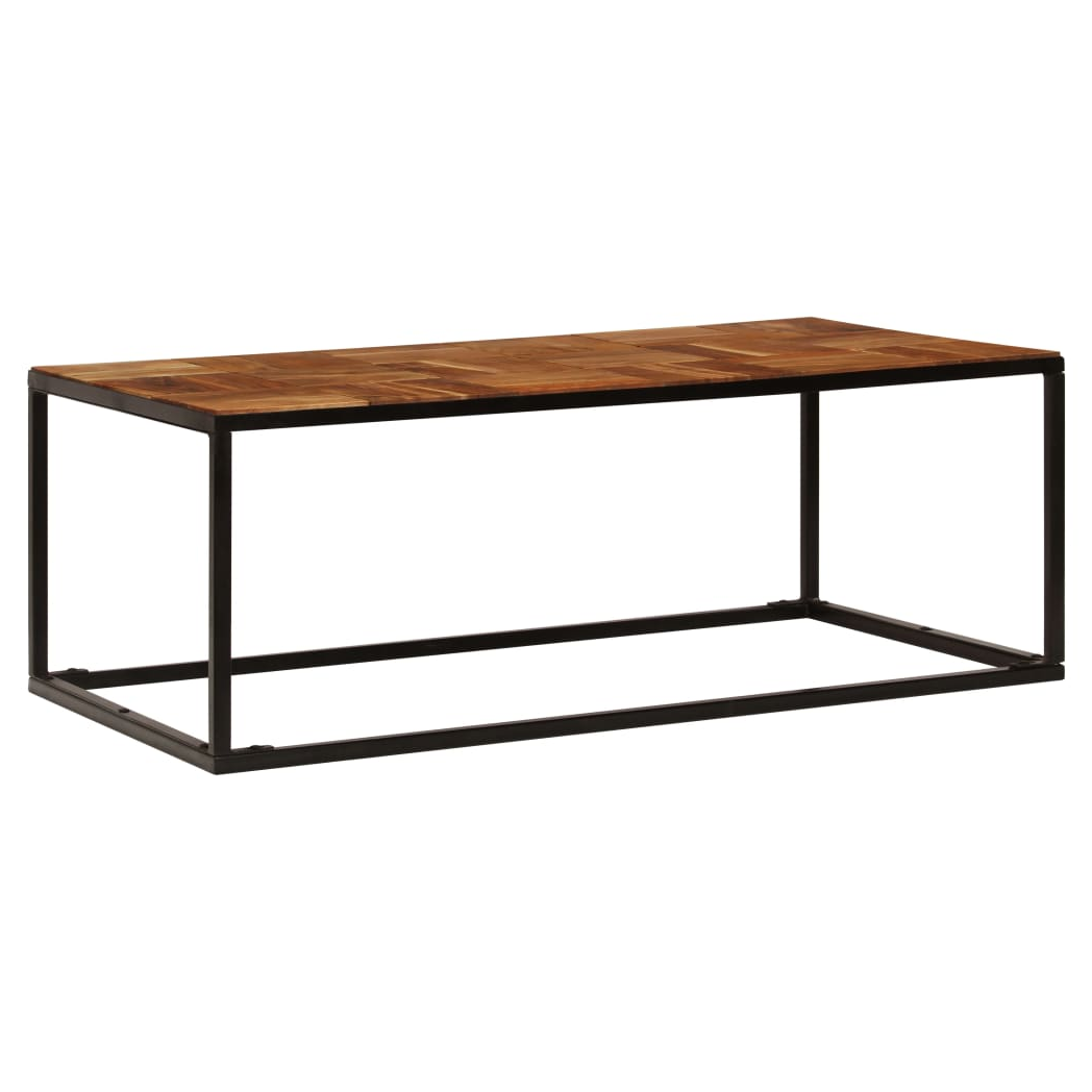 VidaXL Coffee Table 110x60x40 cm Solid Acacia Wood and Steel Construction Living Room by vidaXL