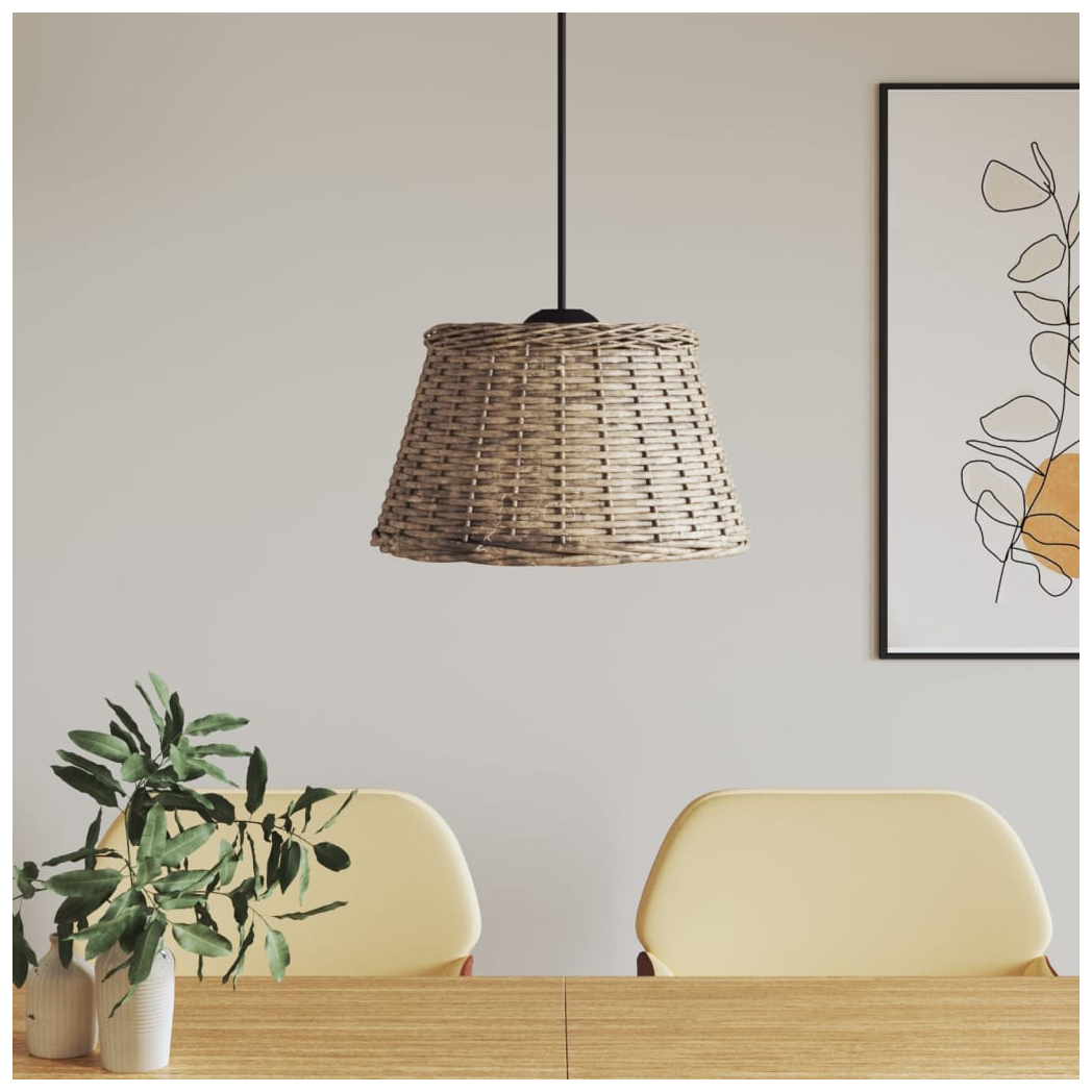 VidaXL Wicker Ceiling Lamp Shade Diameter 50 Cm Height 30 Cm Natural Handcrafted Pendant Light for Living Room by vidaXL