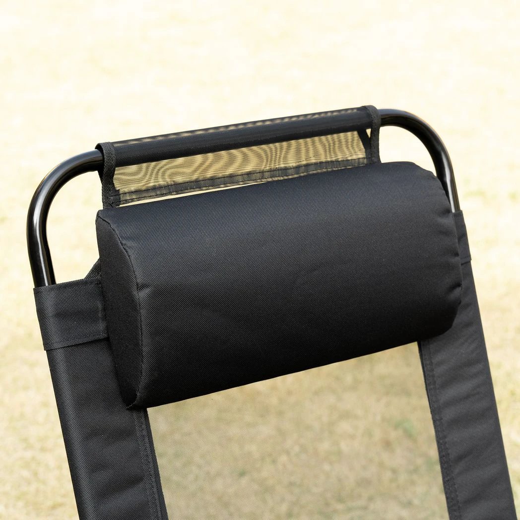 2 Portable Folding Recliner Outdoor Patio Chaise Lounge Chair with Backrest by Outsunny