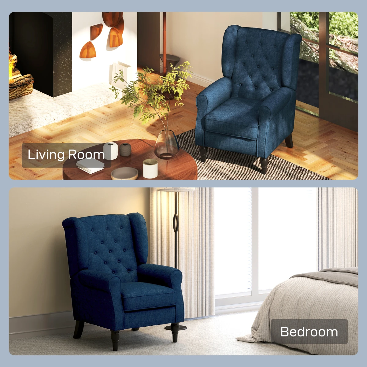 HOMCOM Accent Armchair Medium Tufted Back Living Room by HOMCOM