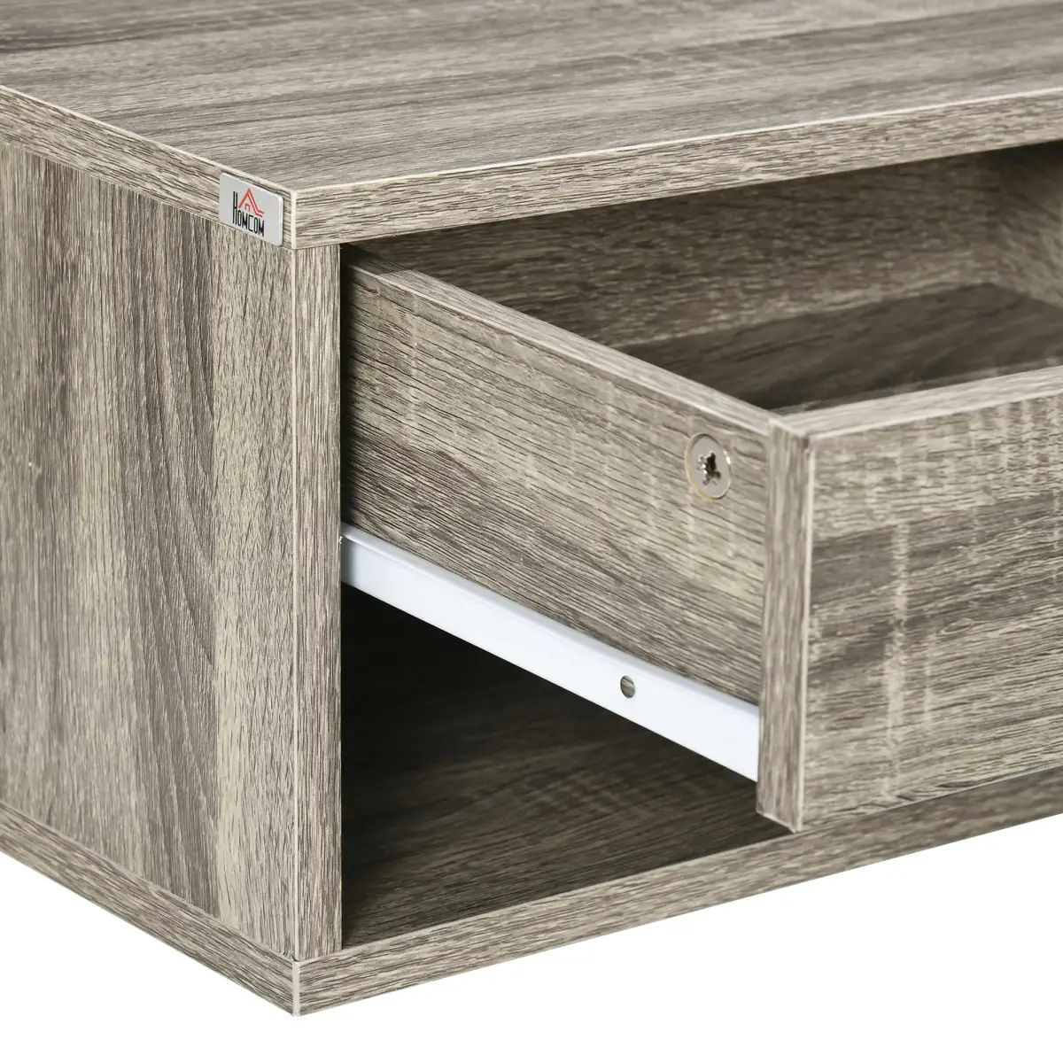 HOMCOM HOMCOM Floating Bedside Table Set of 2 Wall Mounted Nightstand Brown - Bedside Table