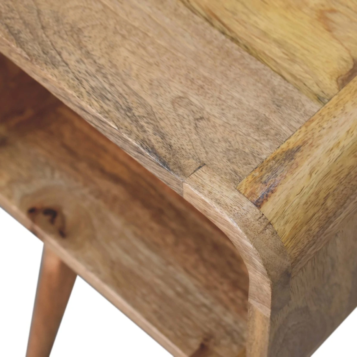 Artisan Furniture Artisan Mini Bedside Table Curved Open Mango Wood - Bedside Table