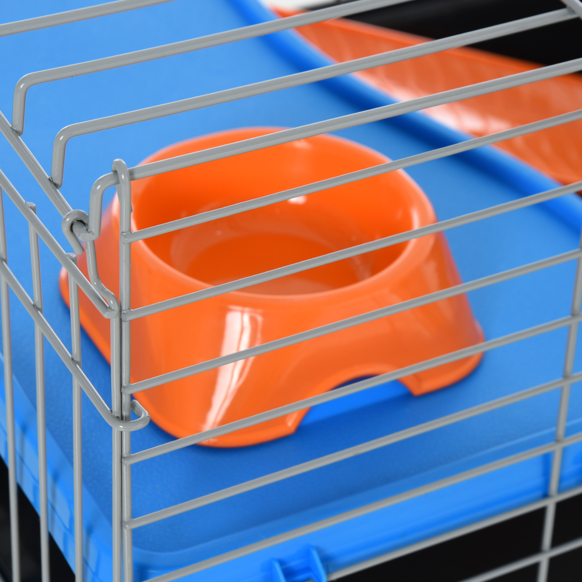 89cm Small Animal Home Cage for Rabbit Ferret Chinchilla w/ Wheels Black - from Pawhut
