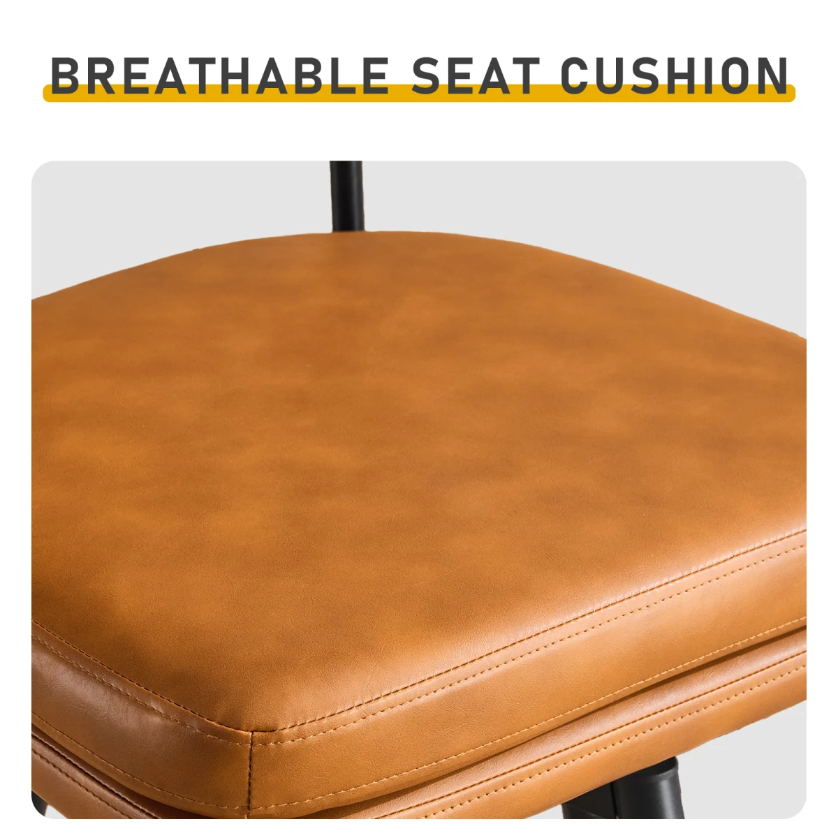 2 Pcs Brown PU Swivel Bar Stools with Removable Backrest & Double-Layer Seat, Metal Legs by N/A