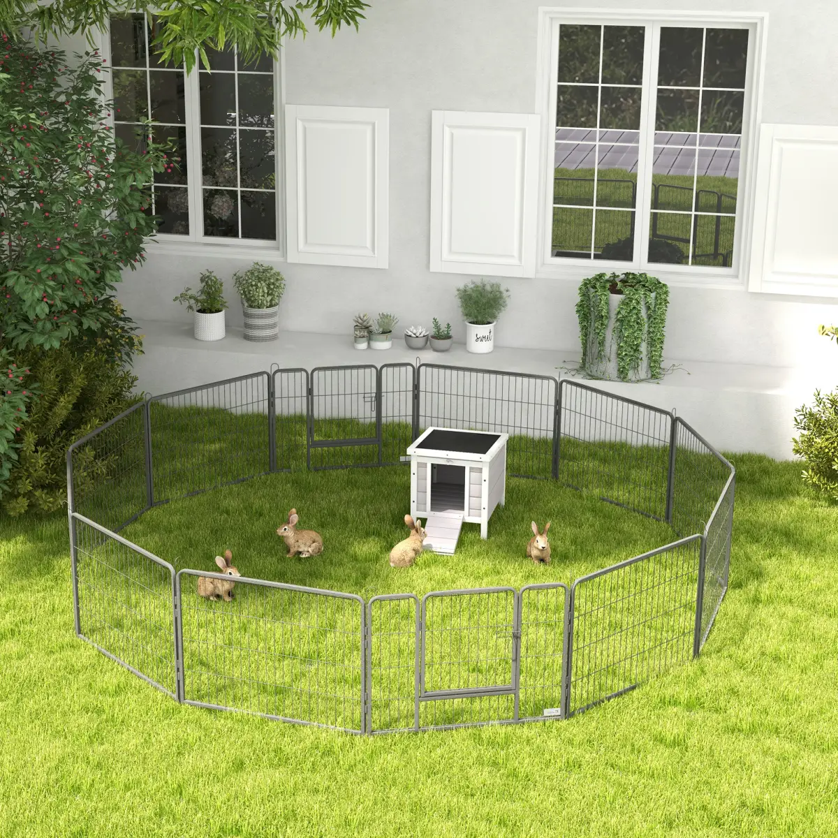 Unbranded Wooden Rabbit Hutch Bunny Cage Guinea Pig House Pet Habitat Ferret Pawhut - Rabbit Hutch