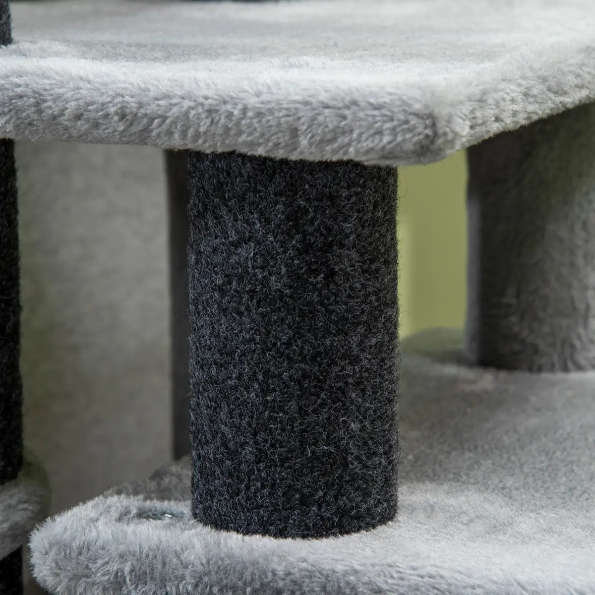 Unbranded Cat Steps for Bed, Sofa Adjustable Height w/ Hanging Ball - Grey Pawhut - Dog Steps