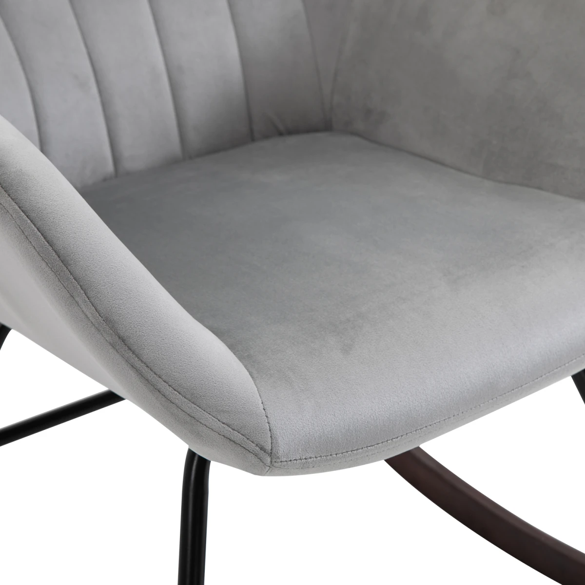 Unbranded Premium Rocking Chair Tub Shape With Steel Frame And Plush Padding For Home Office Grey Ergonomic Back Support - Accent Chair