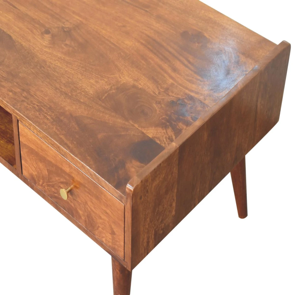 Artisan Media Unit Wide Chestnut Finish Elevated Legs TV by Artisan Furniture