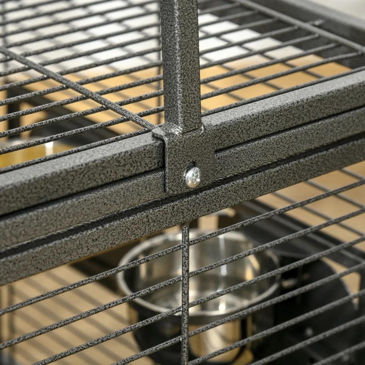 PawHut Parrot Cage Bird Carrier w/ Wooden Perch, Handle - Pet Cage