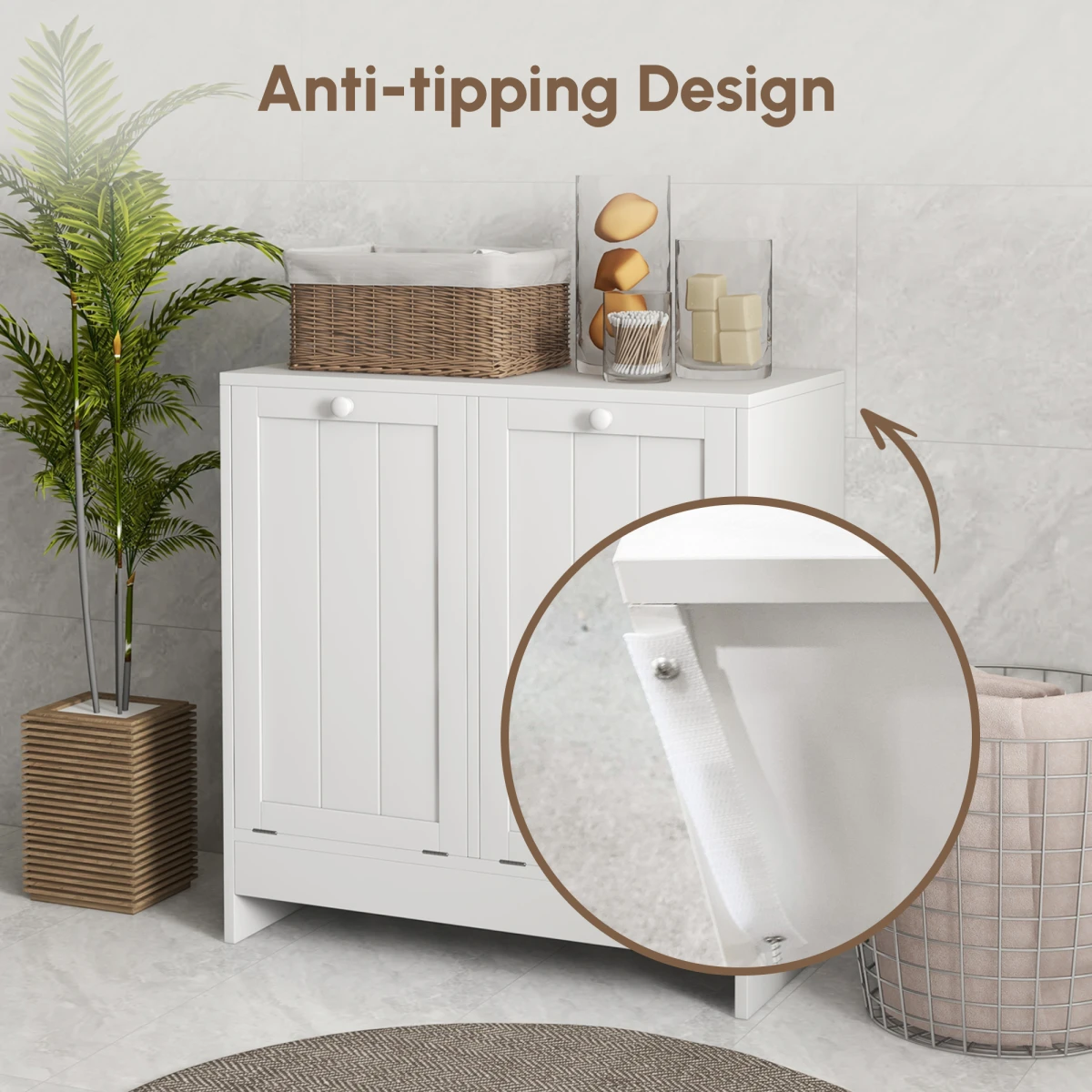Chester Wardrobe Compact Cabinets Tilt Hamper Home by N/A