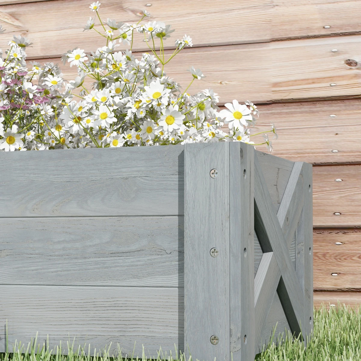 Outsunny Outsunny Raised Bed Planter 100x36.5x36cm Drainage Garden - Planters